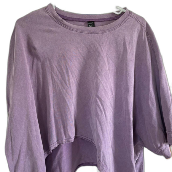 SHEIN Mauve Purple Women's Cotton XL Scoop Neck Flowy T-Shirt - Picture 1 of 1